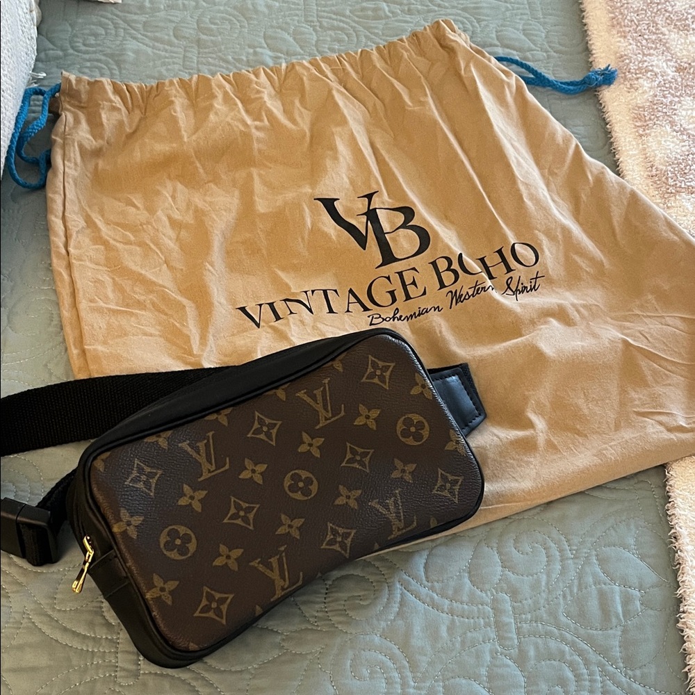 Vintage Boho LV Brown Monogram Belt Bag